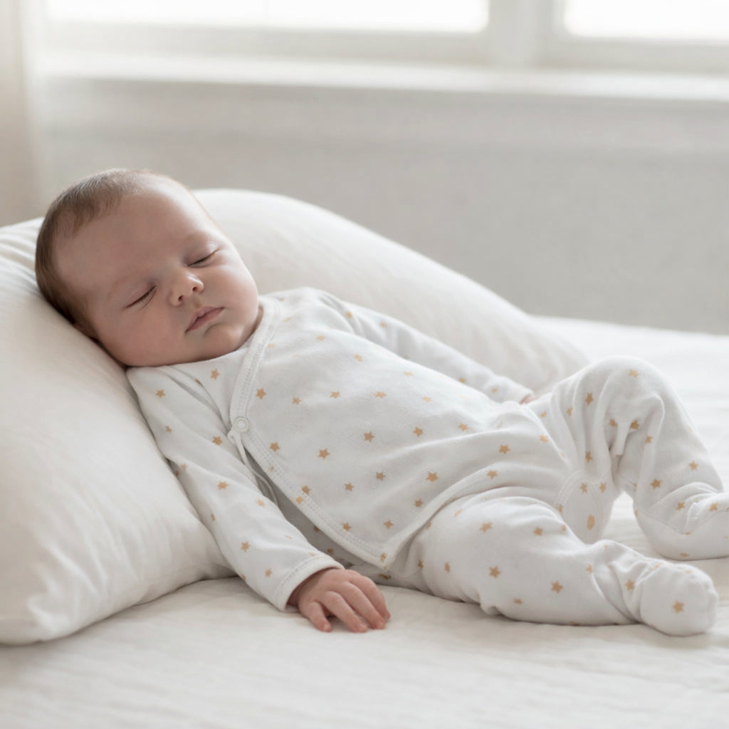 Sleepsuit Outseam - Brown Stars
